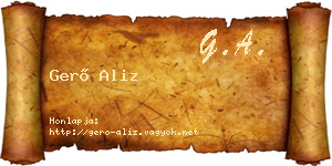 Gerő Aliz névjegykártya